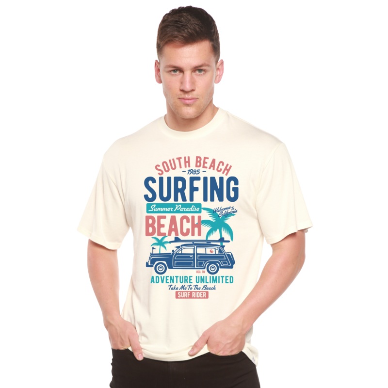 South Beach Spun Bamboo Men’s Bamboo Viscose/Organic Cotton Short Sleeve Graphic T-Shirt Medium Black