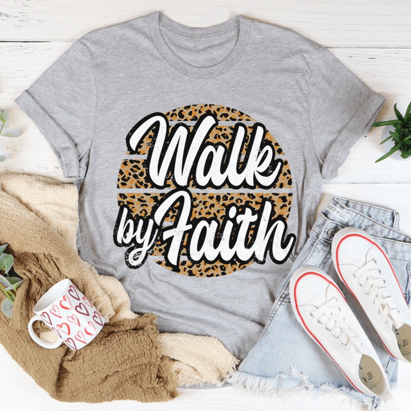 Walk By Faith Tee Athletic Heather S