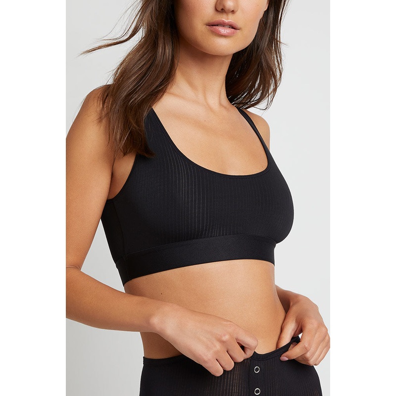 Whipped Bra Top in Black 0 Black Single