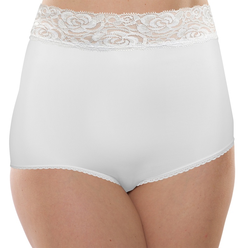 Grace Lace Trim Microfiber Brief Panty (Style 313) Black 6
