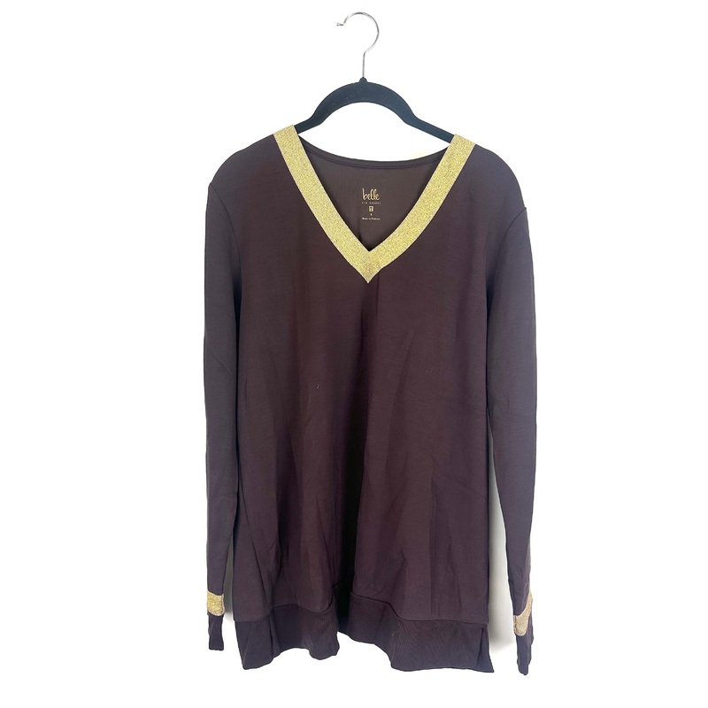 Brown and Gold Sparkle Top – Size 6/8