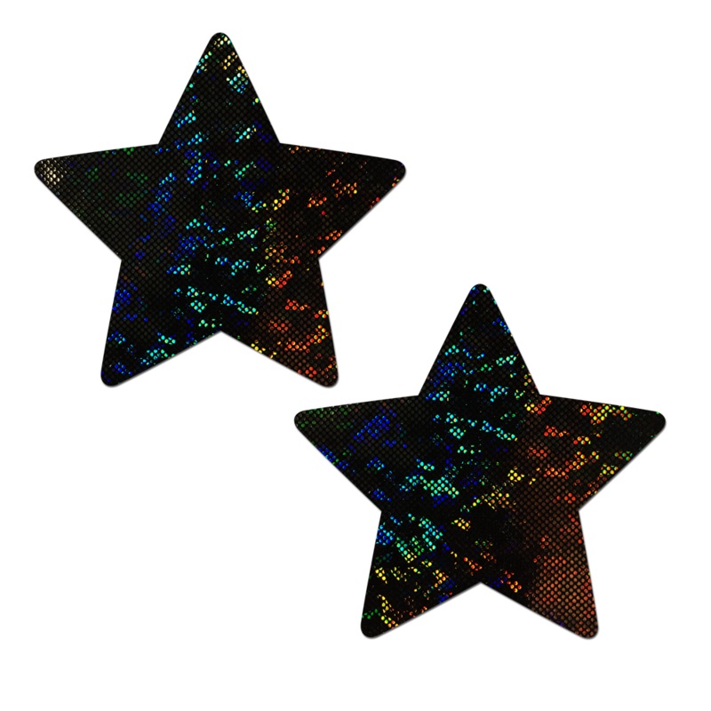 Coverage: Star Black Disco Ball Full Breast Covers Support Tape by Pastease