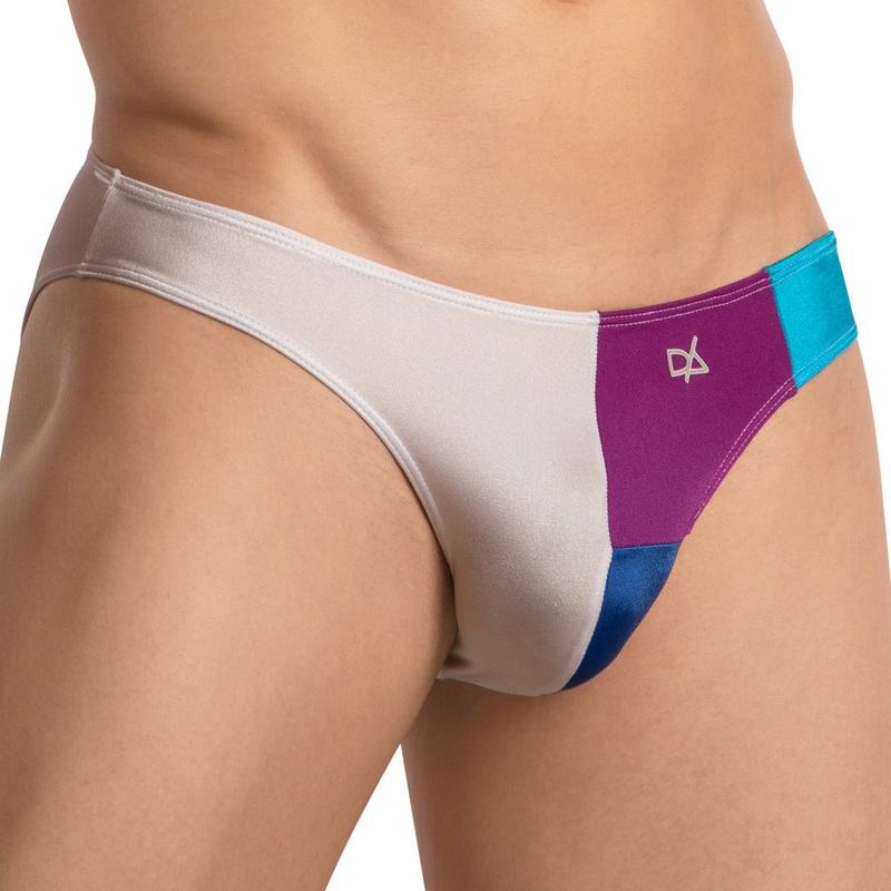 Daniel Alexander DAI096 Tri Color Bulge Pouch Bikini Small Black