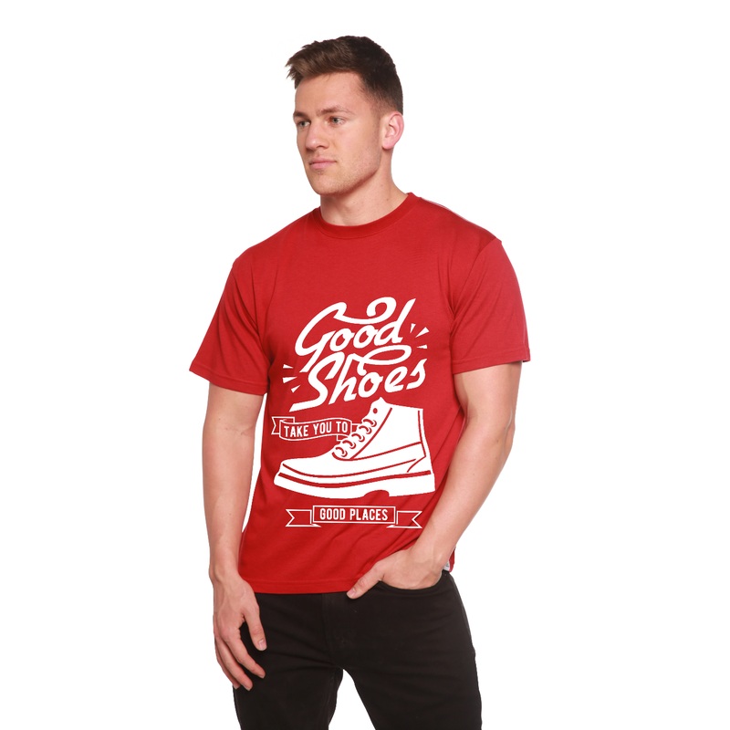 Good Shoes Men’s Bamboo Viscose/Organic Cotton Short Sleeve Graphic T-Shirt Medium Black