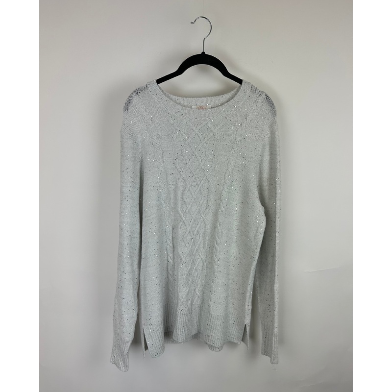 Light Gray Tassel and Sequin Sweater – Size 6/8