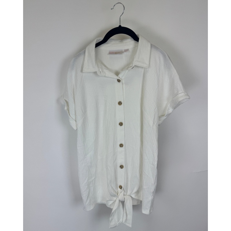 White Button Down Tie Top – Size 6/8