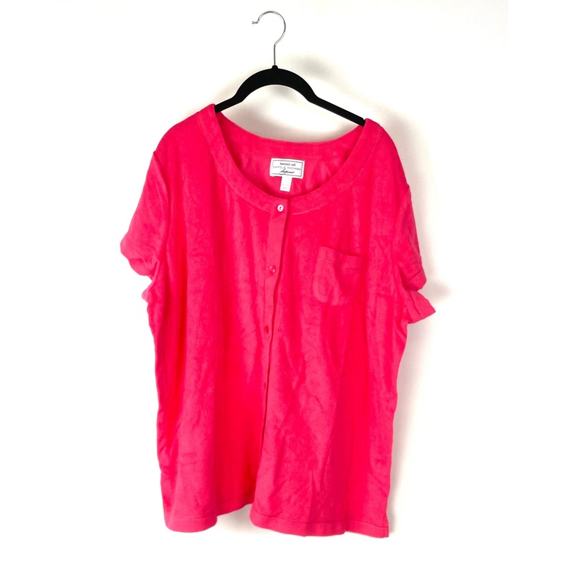 Pink Terrycloth Sleepwear Top – Petite 1X