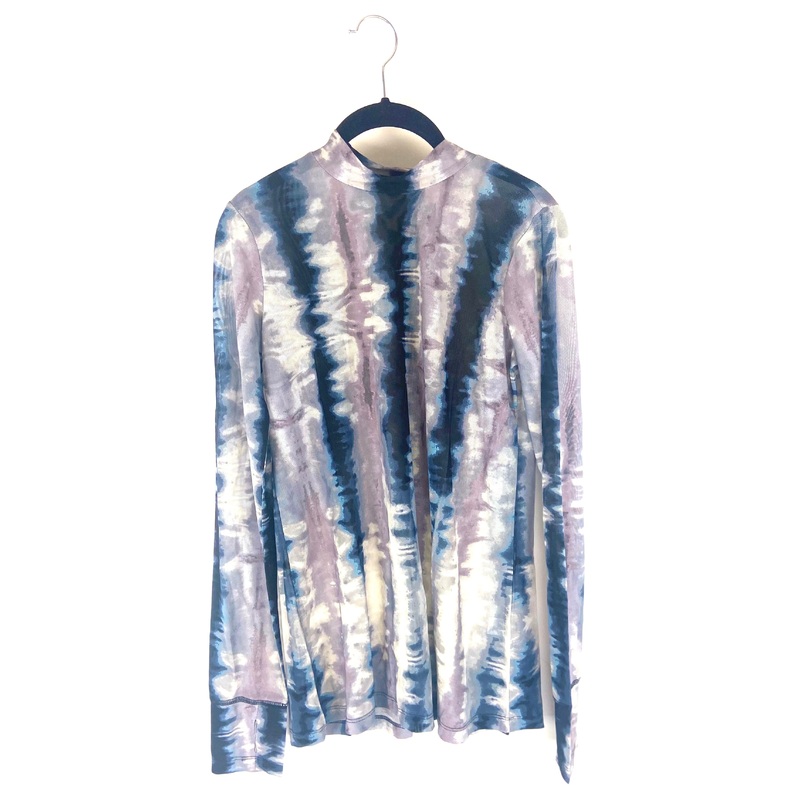 Blue and Purple Tie Dye Mesh Long Sleeve Top- Size 6/8 Small