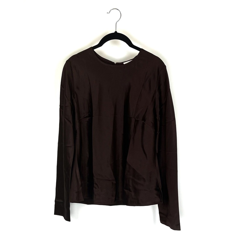 Brown Silk Long Sleeve Shirt – Large