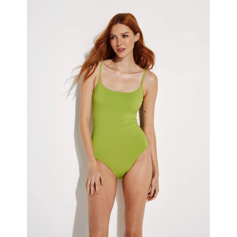 Classic One Piece Swimsuit Chartreuse XS
