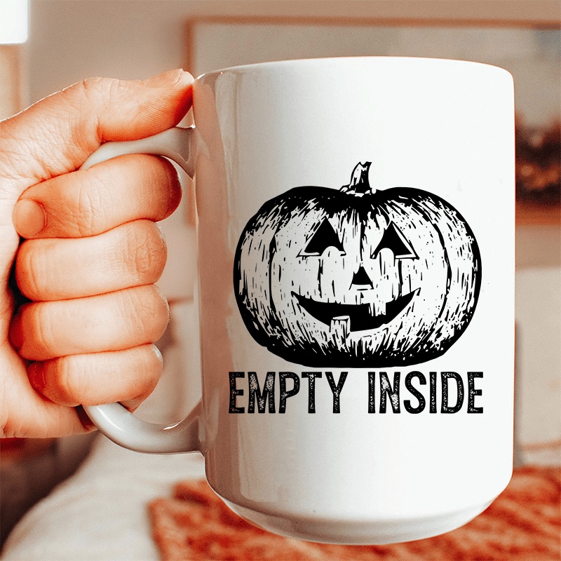 Empty Inside Pumpkin Ceramic Mug 15 oz White One Size