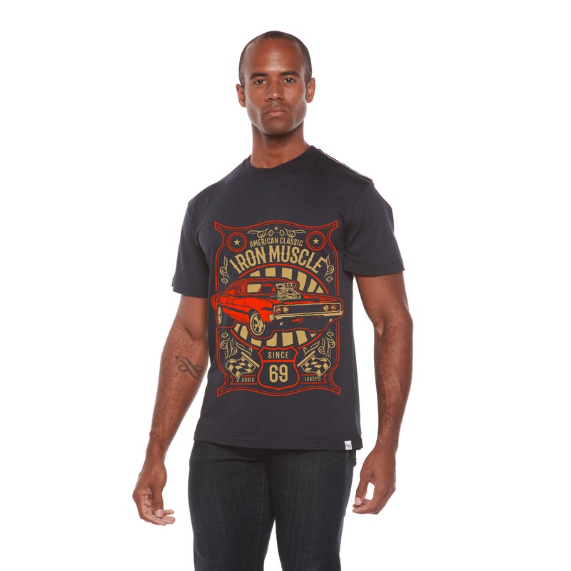 Iron Muscle Men’s Bamboo Viscose/Organic Cotton Short Sleeve Graphic T-Shirt Medium Black