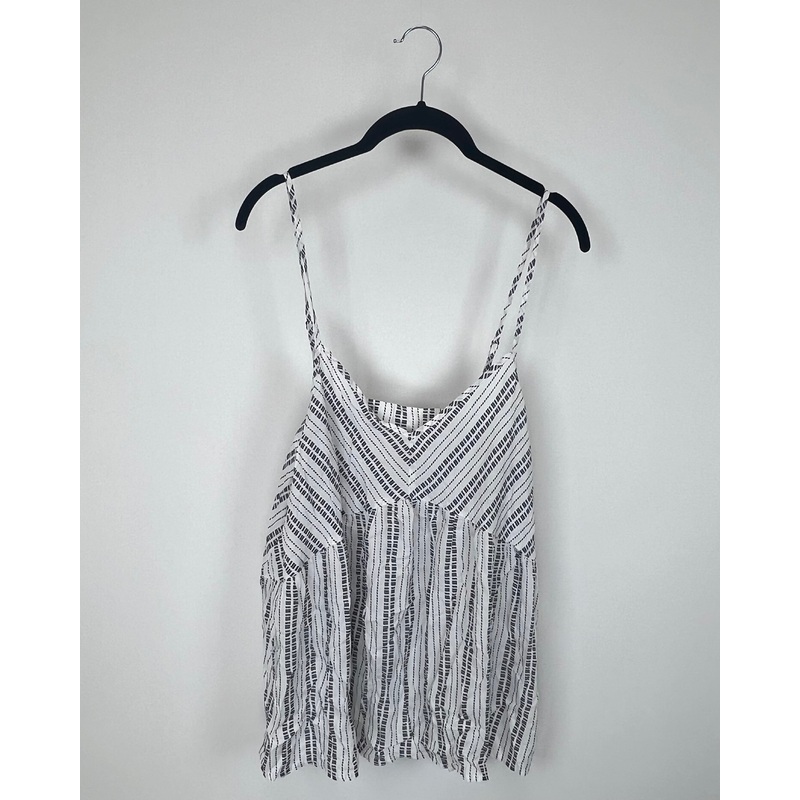 Blue and White Stripe Tank Top – 1X