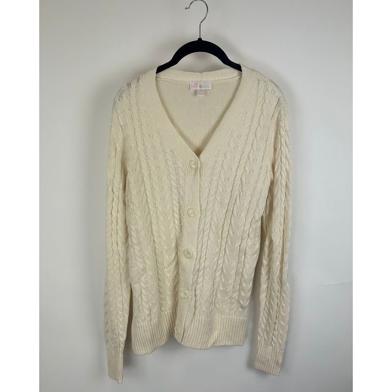 Cream Cable Knit Cardigan – Size 6/8