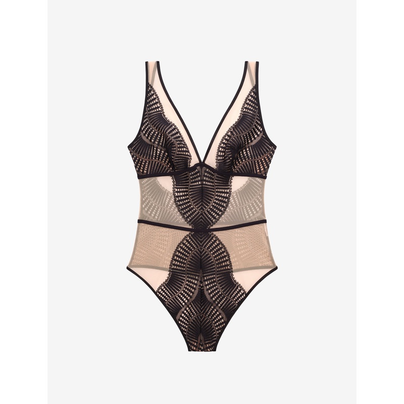 Fleur Lace Unlined Bodysuit black XS