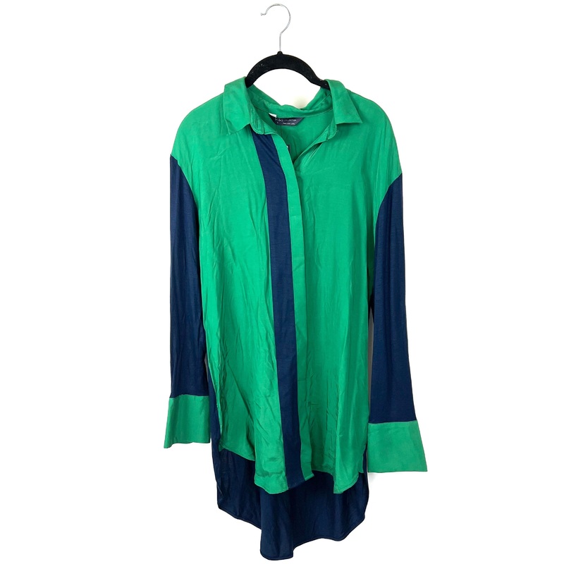 Green And Blue Button Up – Size 2
