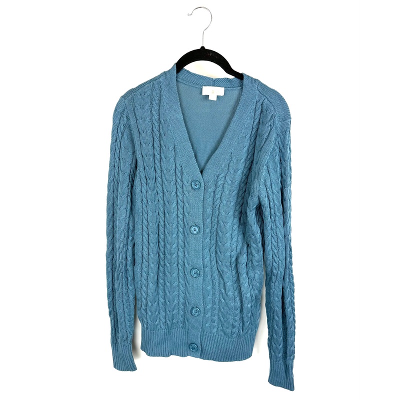 Steel Blue V-Neck Cardigan – Size 6/8