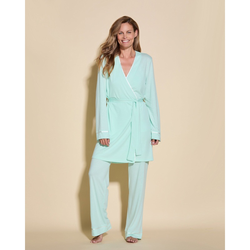 Pyjama 3 Pices Avec Peignoir Lagoon Mint/Ivory XS