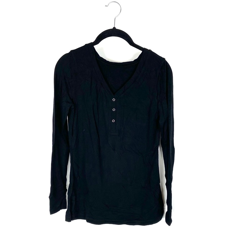 Black Quarter Button Up Top – Small