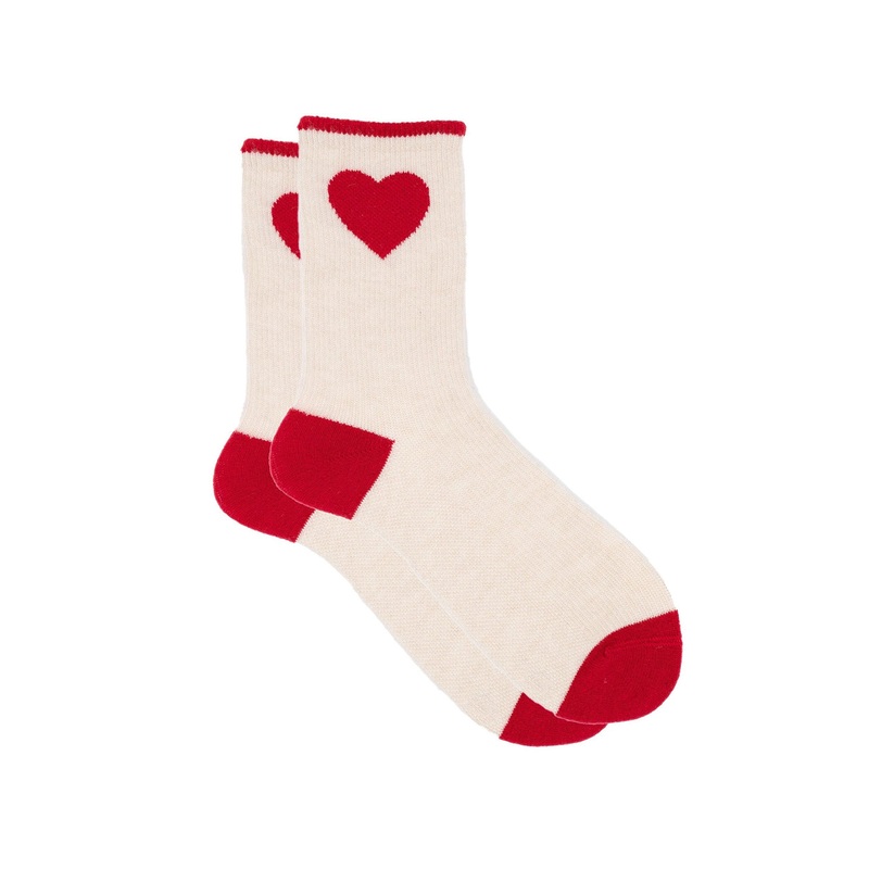 Hartie Cream Cashmere Socks Cream One Size