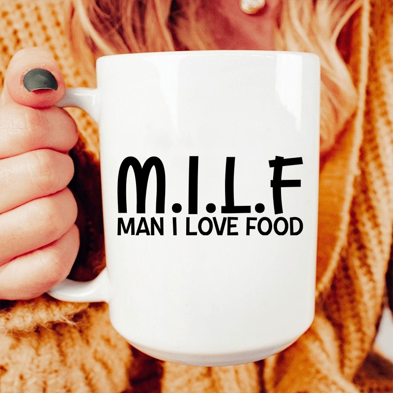 Man I Love Food Ceramic Mug 15 oz White One Size