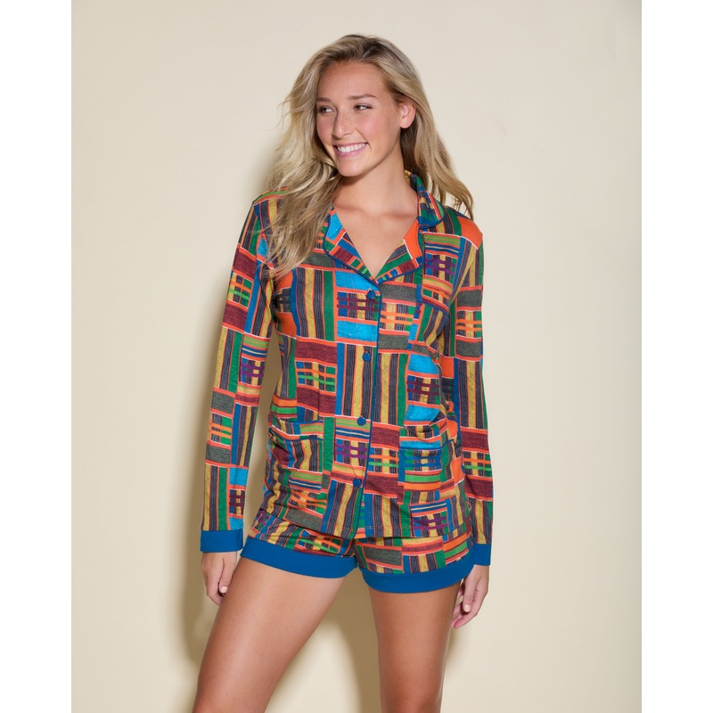 Pigiama Con Top 3 Tasche E Maniche Lunghe E Boxer Kente XS