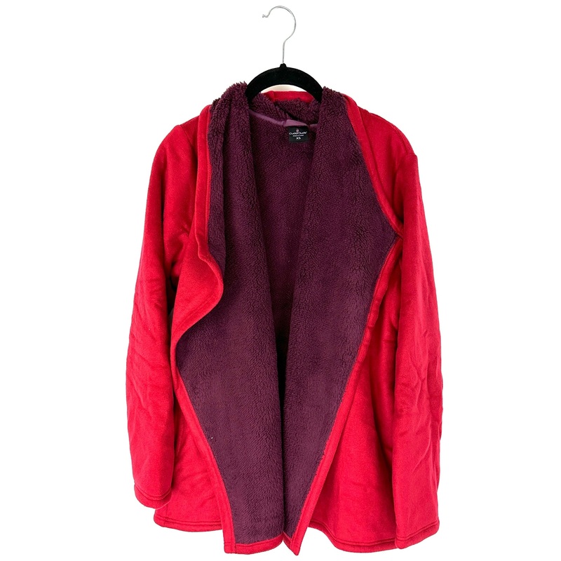 Red Fleece Cardigan – Extra Small And Medium Extra Small