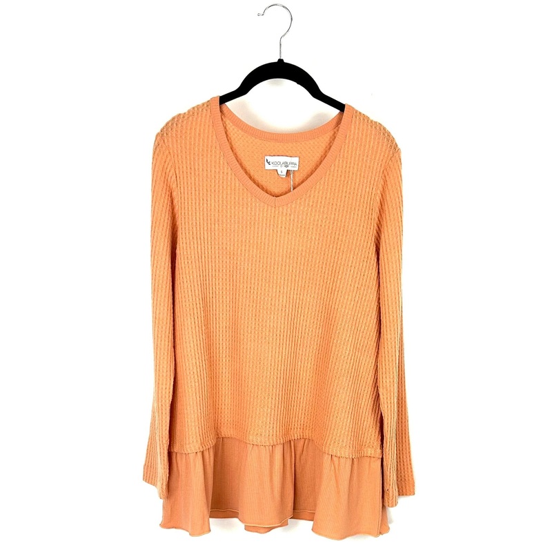 Texture Orange Long Sleeve Top – Small