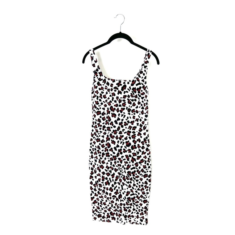 White Leopard Tank Dress- Small