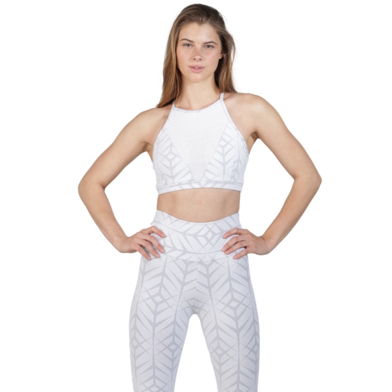 ELYSE WHITE JACQUARD Activewear Top S