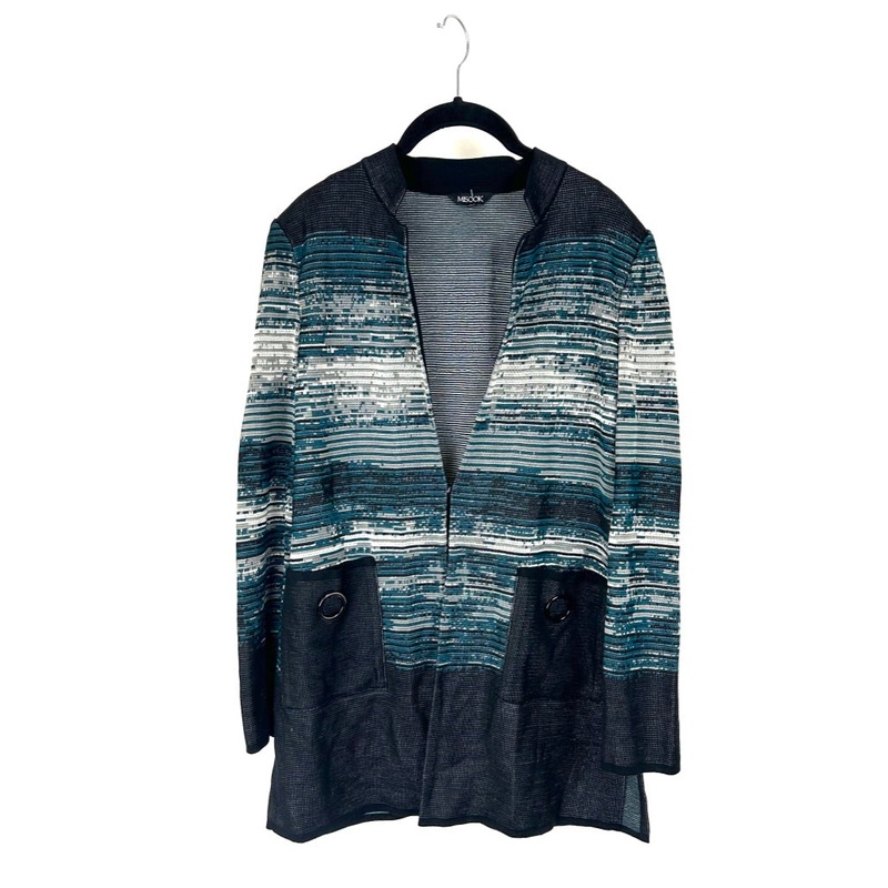 Black and Multicolor Pattern Jacket- Extra Small