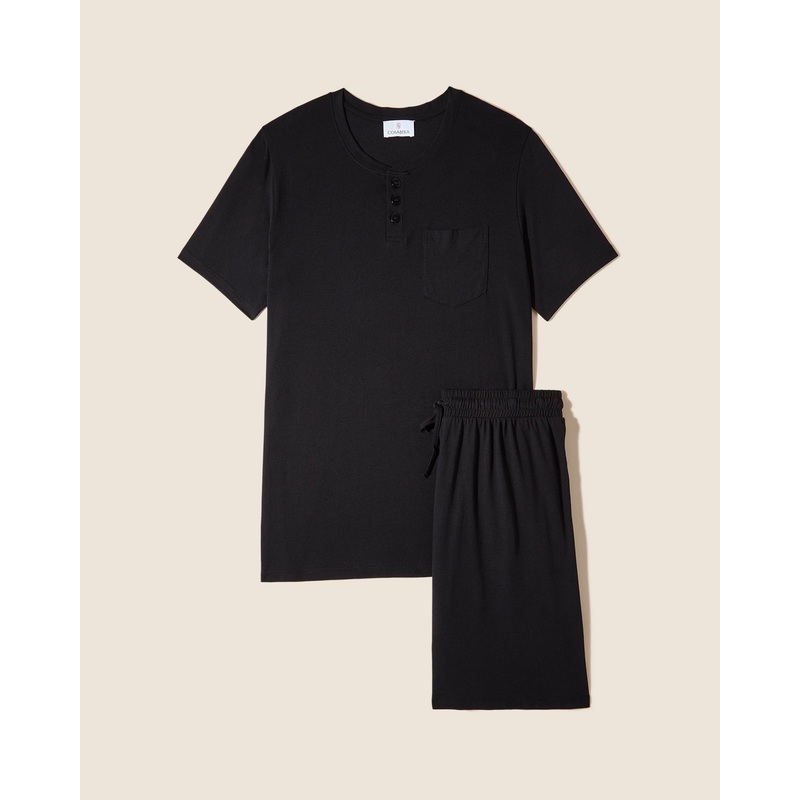 Conjunto De Camiseta De Cuello Redondo Y Pantalones Cortos Negro S