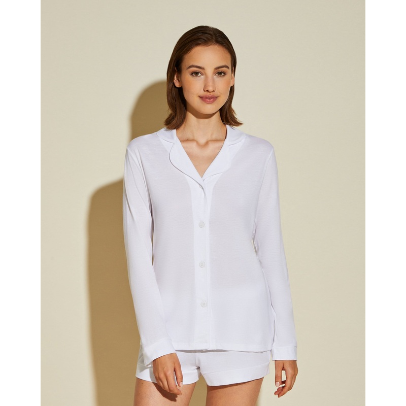 Ensemble Pyjama Haut  Manches Longues Et Boxer White/White XS