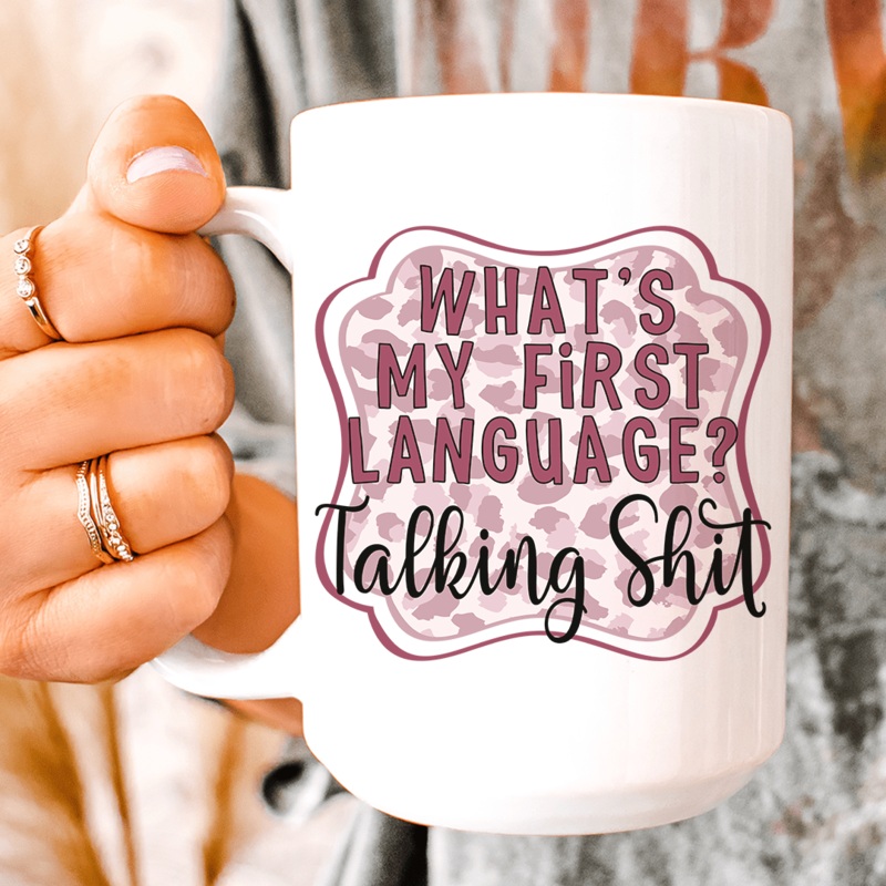 My First Language Ceramic Mug 15 oz White One Size