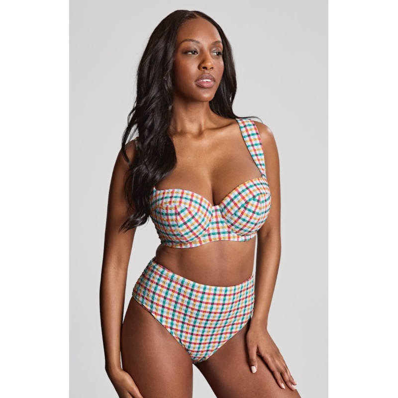 Panache Seersucker Bette Bancony Bikini Top 38H Seersucker Multi