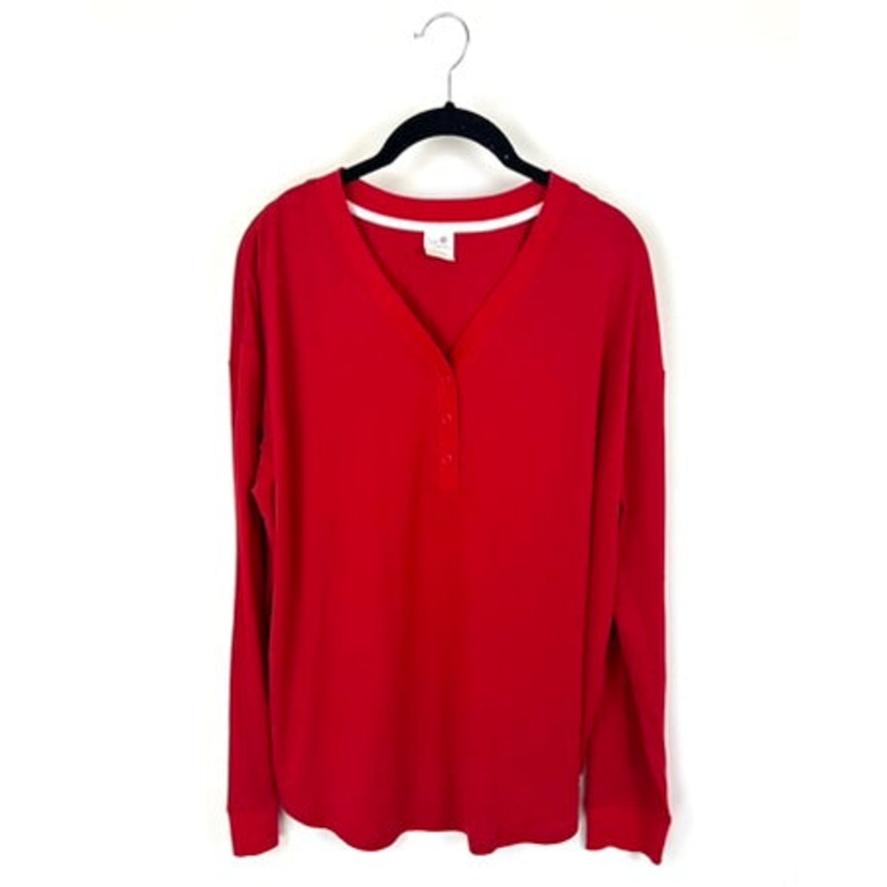 Red Long Sleeve Pajama Top – Medium