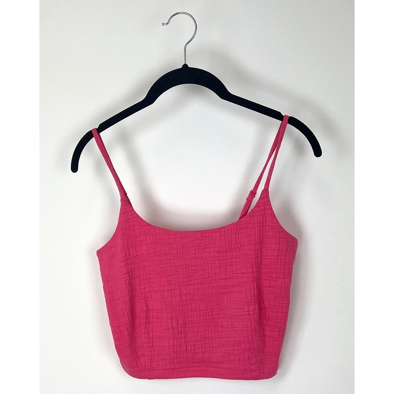 Watermelon Pink Texture Cropped Tank – Small