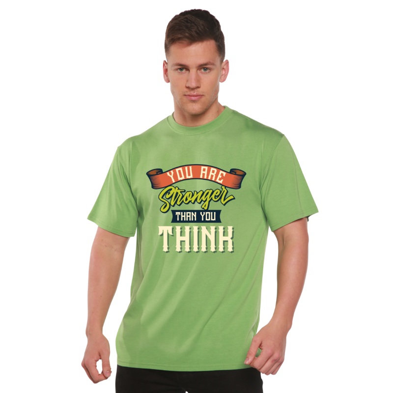You Are Stronger Than You Think Men’s Bamboo Viscose/Organic Cotton Short Sleeve Graphic T-Shirt Medium Black