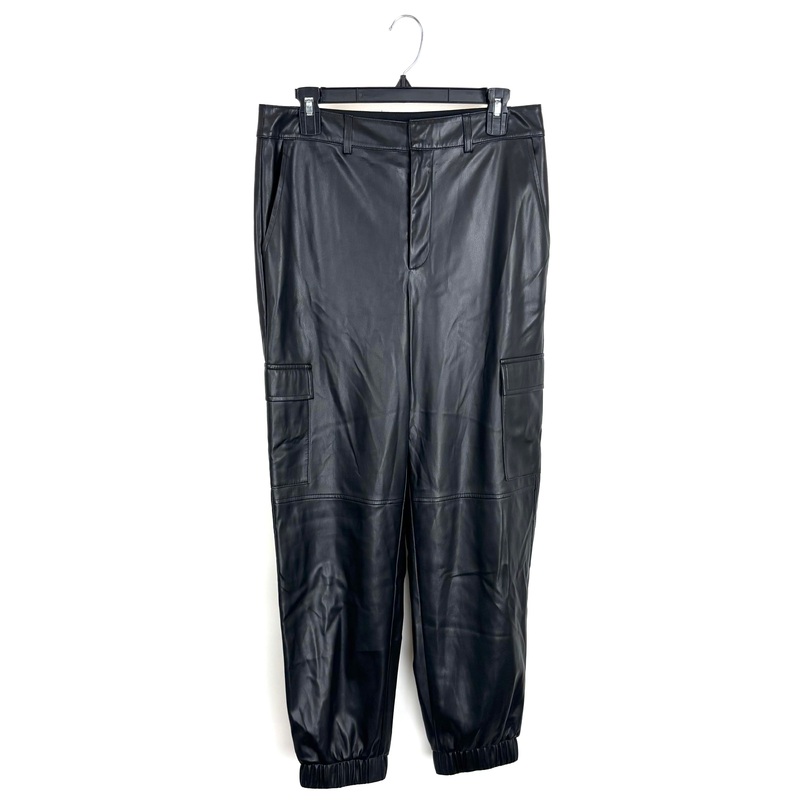 Black Faux Leather Joggers – Size 2/4