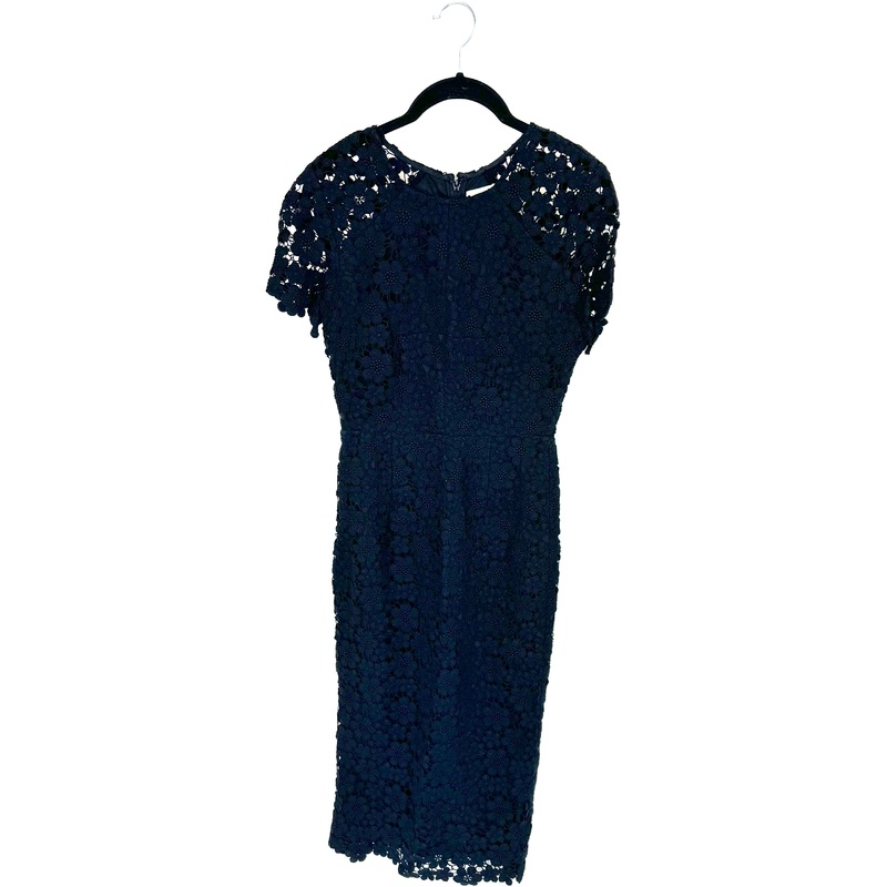 Black Floral Lace Knit Dress – Size 0