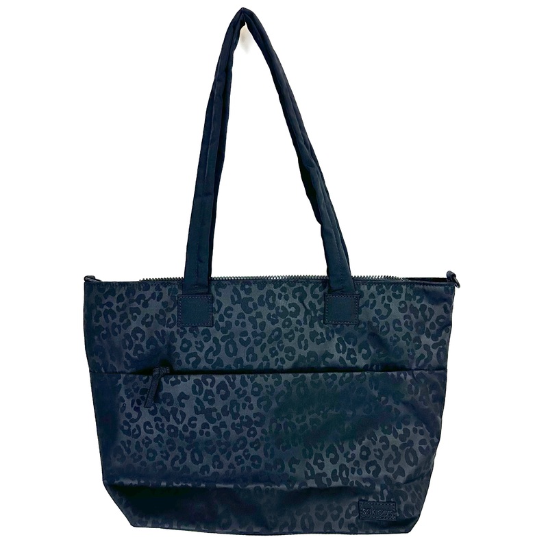 Black Leopard Print Tote Bag