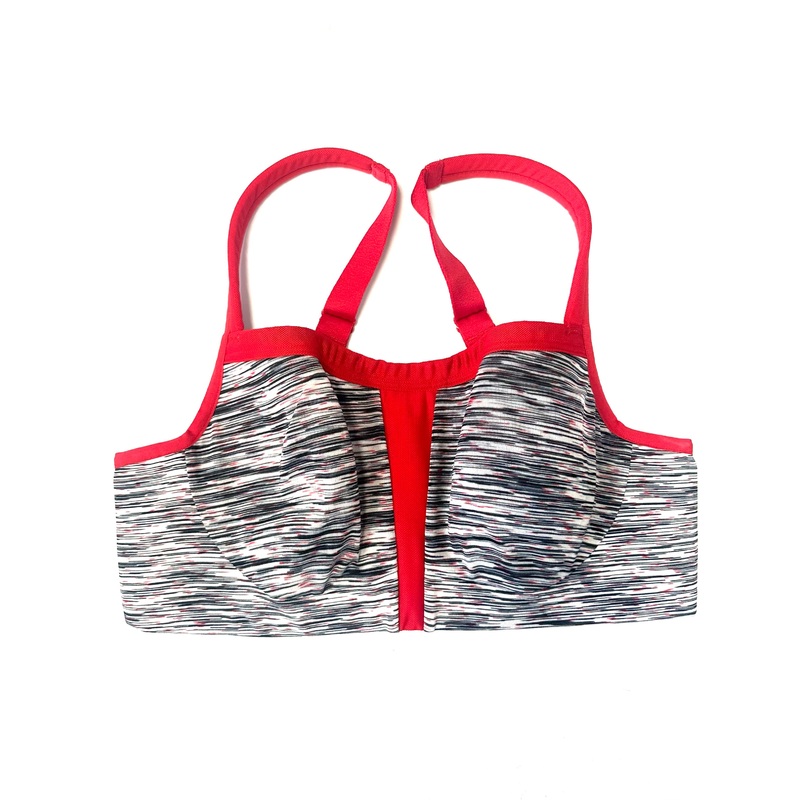 Red & Striped Full Support Sports Bra – 34B