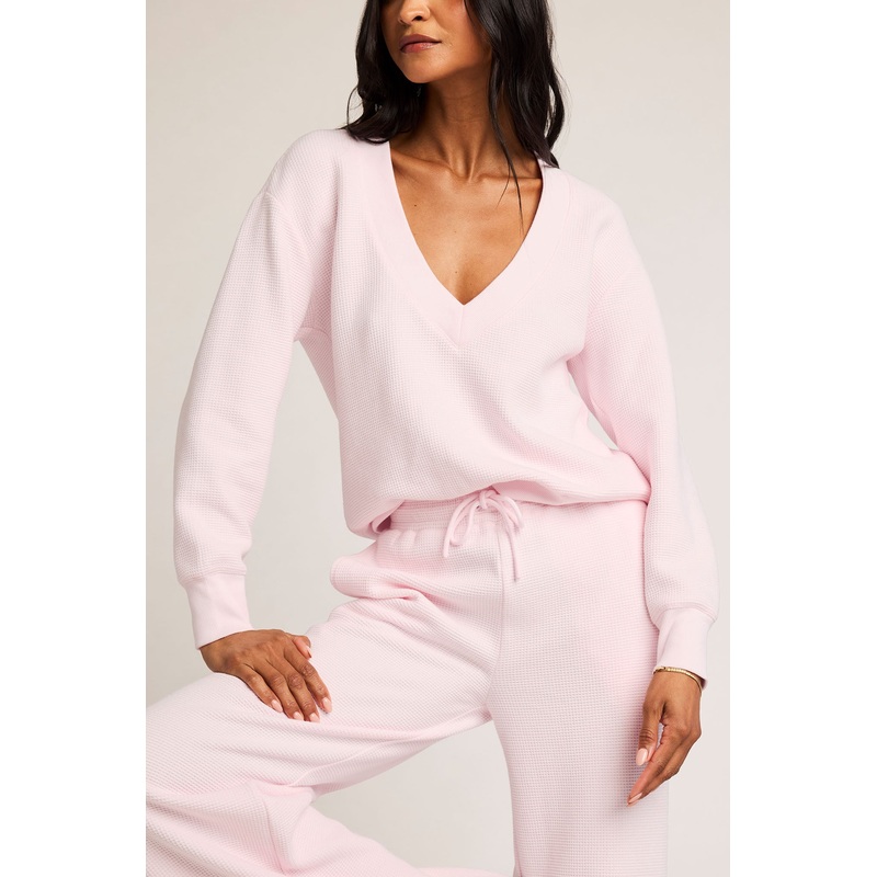 Waffle Knit Deep V in Puff XS Puff Single
