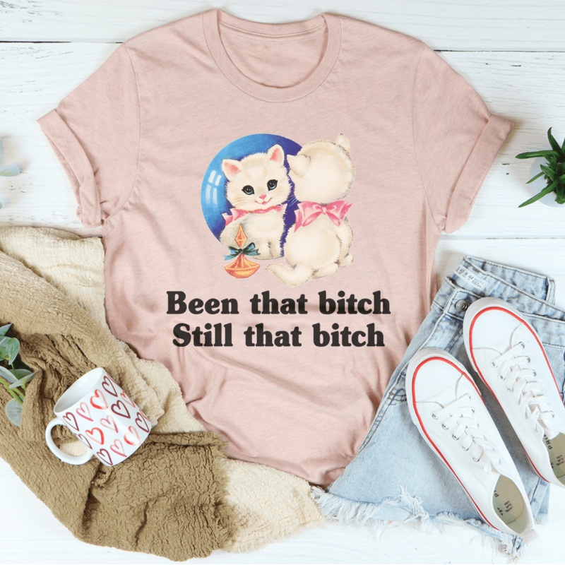 Been That B* Still That B* Tee Heather Prism Peach S