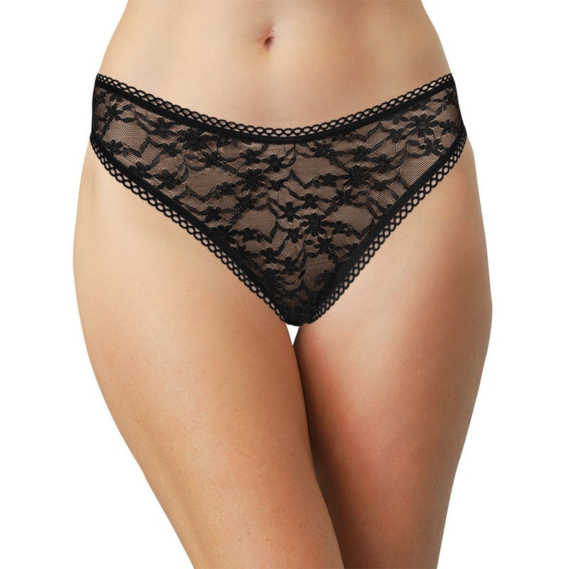 High Leg Daisy Lace Cheeky with Picot Trim – Last Chance Black 1X