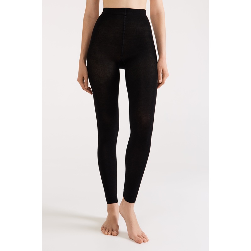 Leggings Conte Cotton 250 Den – Warm Opaque Small (2) Nero Black