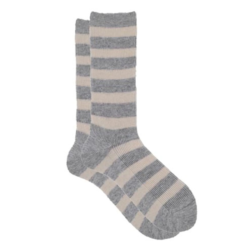 Ribecca Ash/Cream Cashmere Socks Ash/Cream One Size