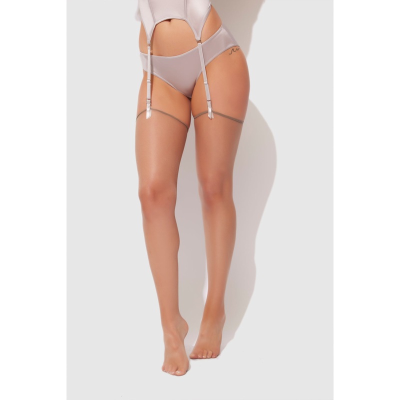 Sheer Clean Edge Modern Thigh High Grey OS