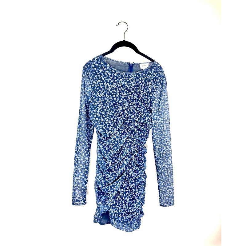 CAMI NYC Blue Floral Mesh Mini Dress- Size 2/4