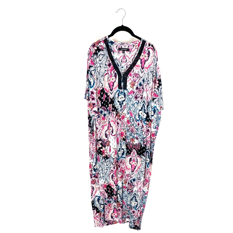 Multicolor Lace V-Neckline Caftan – Small/Medium Small/Medium